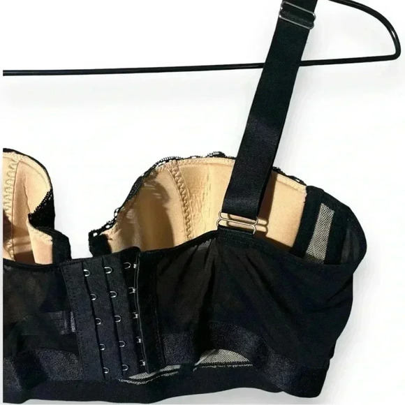 Adore Me NWT Temperence Contour 36D Black Lace XL Matching Cheeky Strappy Panty - Picture 4 of 16